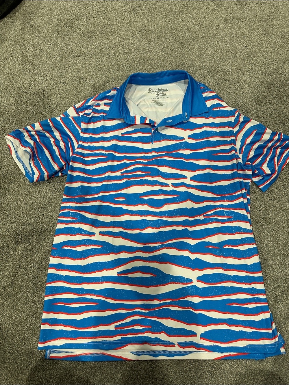 RSVLTS Blue, White & Red Striped Men's Polo